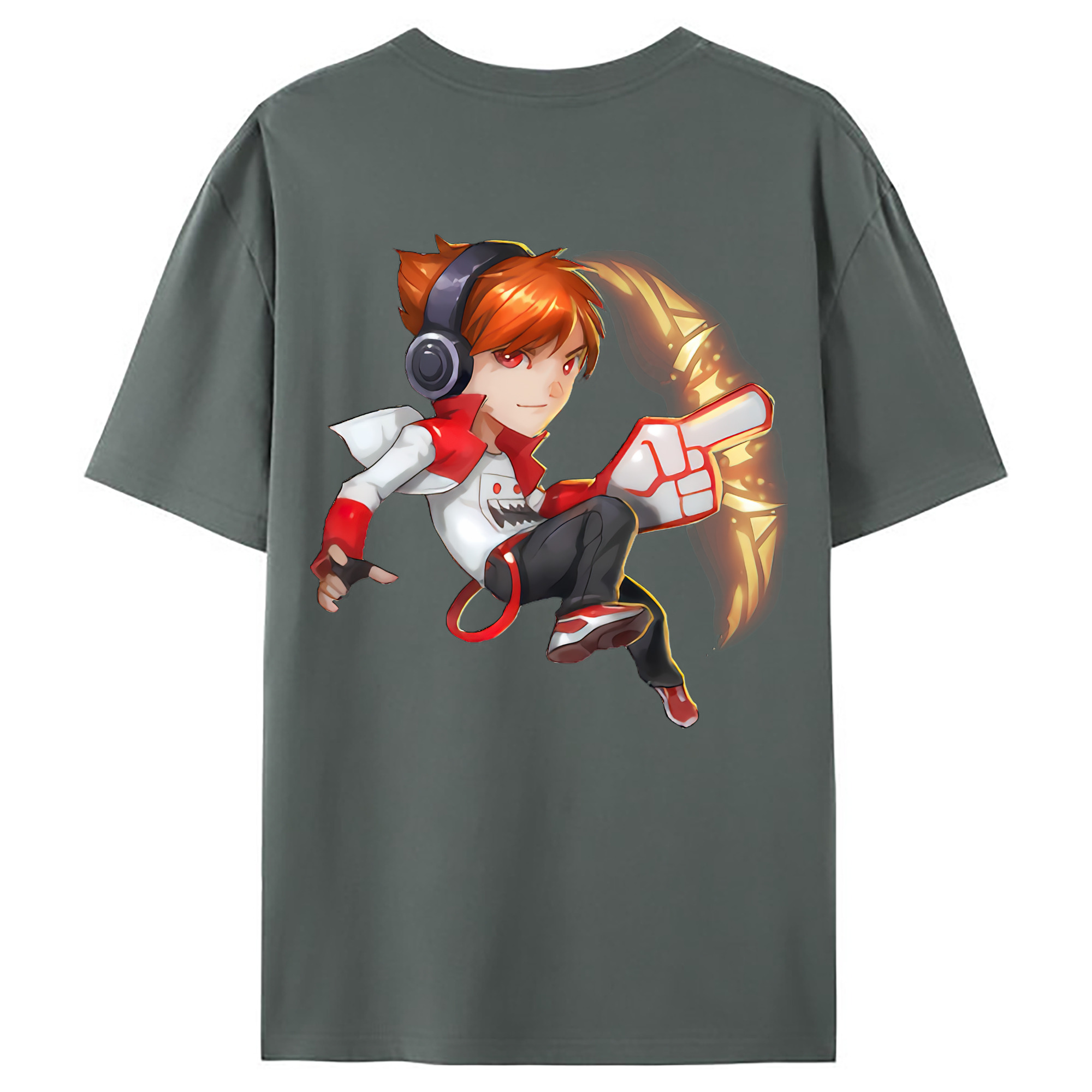 （画像用） リーグ・オブ・レジェンド League of Legends LOL 綿100％ メンズ半袖Tシャツ（バックプリント） 通気性